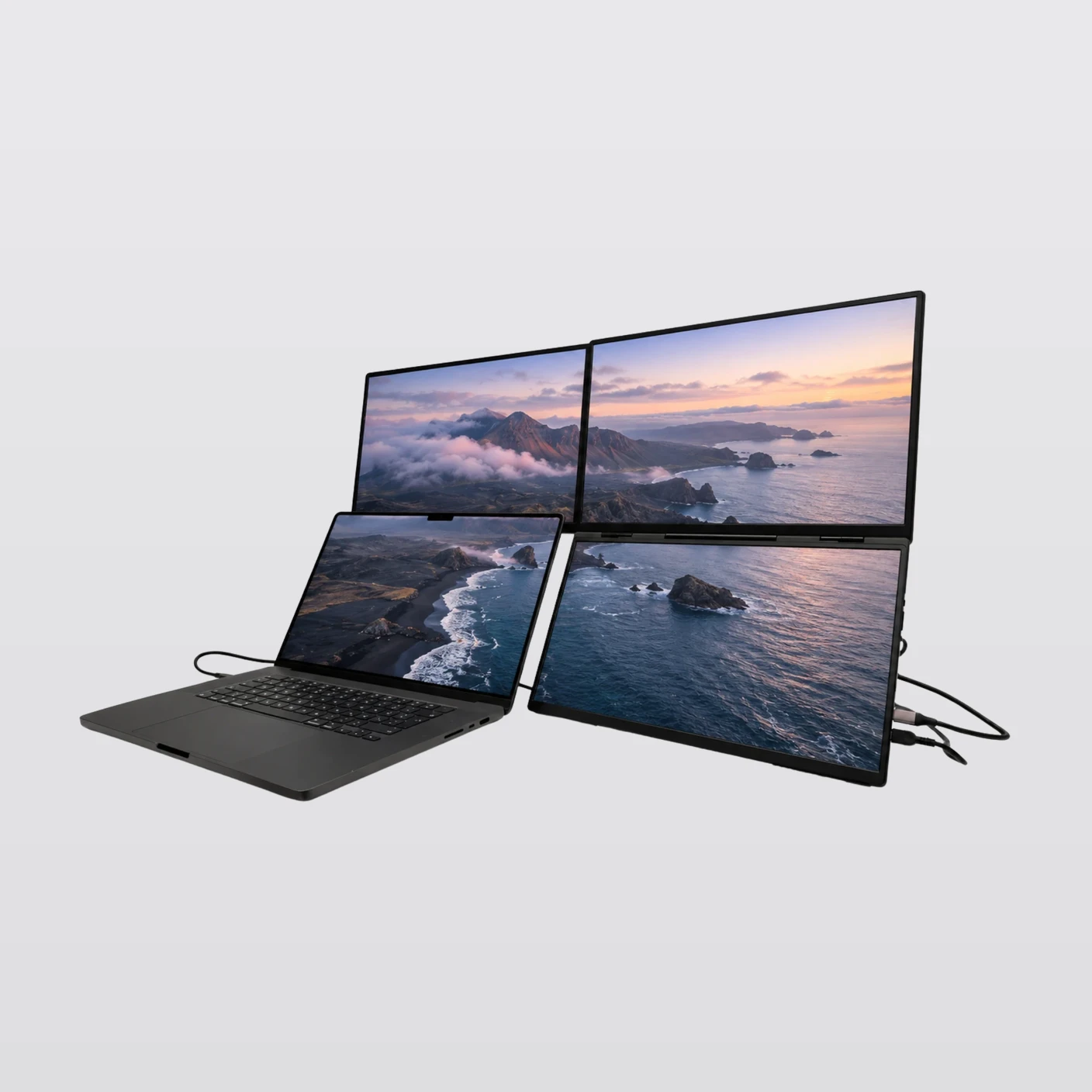 VELNOXYS APEX four-screen workstation